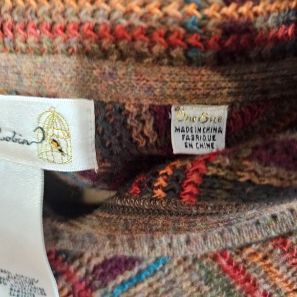 Anthropologie Charlie & Robin Hallstatt Plaid Hooded Poncho Cape Sweater OS - Picture 4 of 11